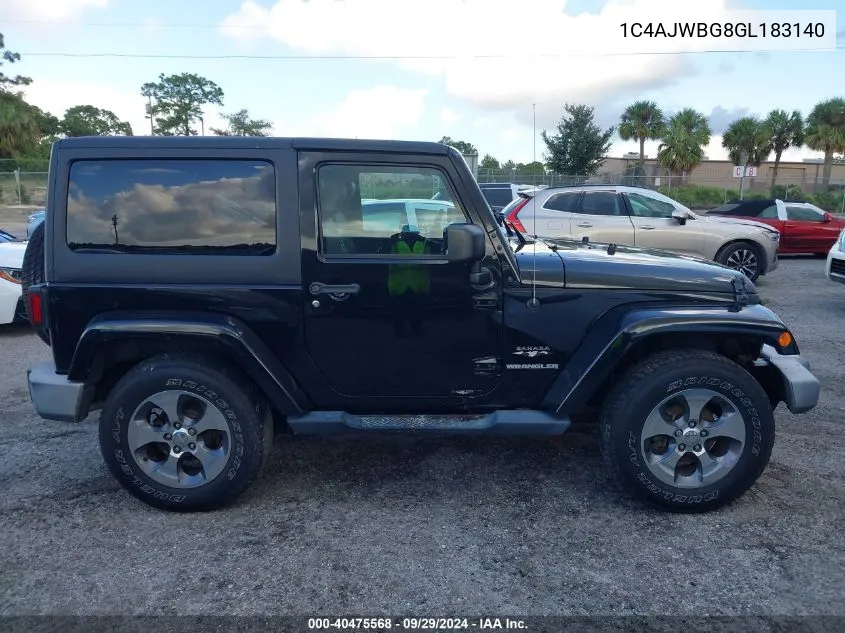 2016 Jeep Wrangler Sahara VIN: 1C4AJWBG8GL183140 Lot: 40475568