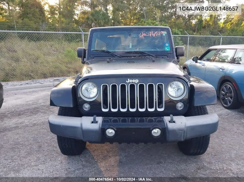 2016 Jeep Wrangler Sahara VIN: 1C4AJWBG2GL148657 Lot: 40476543