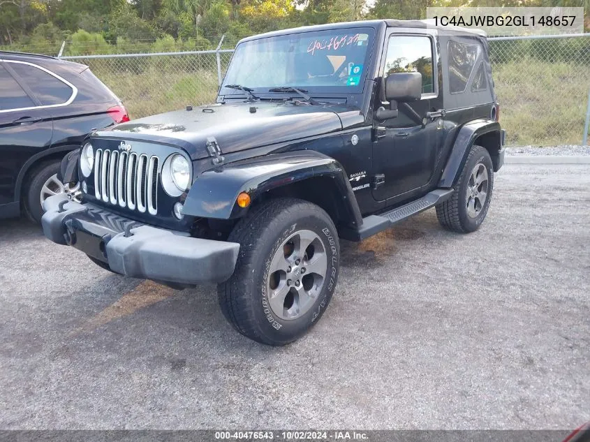 2016 Jeep Wrangler Sahara VIN: 1C4AJWBG2GL148657 Lot: 40476543