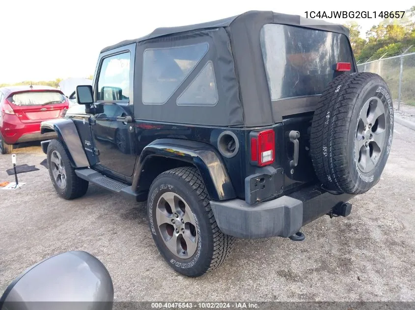 2016 Jeep Wrangler Sahara VIN: 1C4AJWBG2GL148657 Lot: 40476543