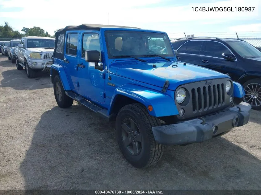 2016 Jeep Wrangler Unlimited Freedom VIN: 1C4BJWDG5GL180987 Lot: 40476730