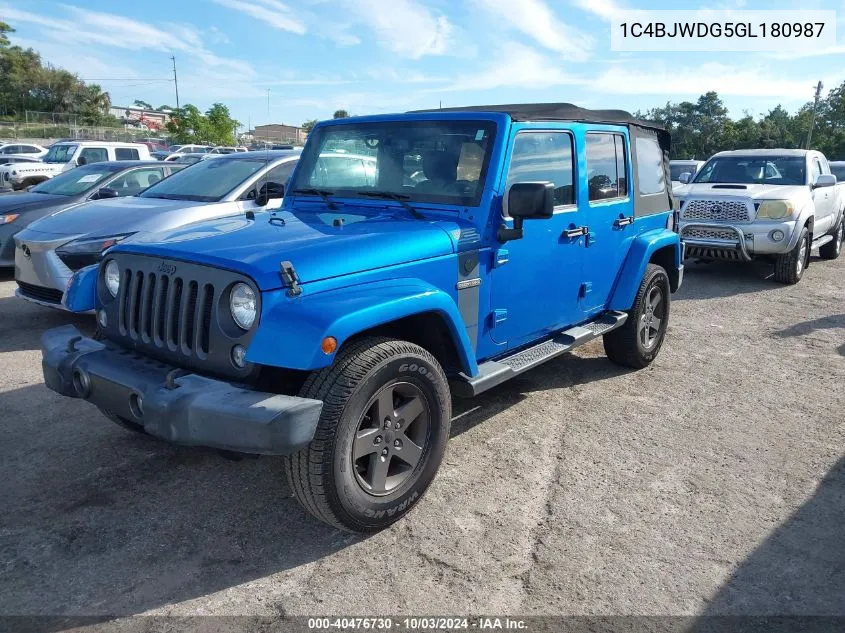 2016 Jeep Wrangler Unlimited Freedom VIN: 1C4BJWDG5GL180987 Lot: 40476730