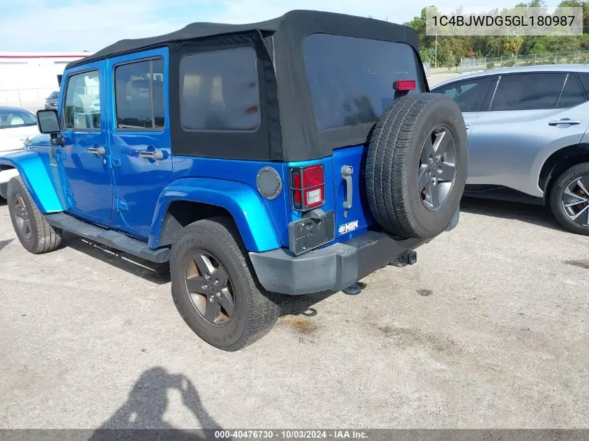 2016 Jeep Wrangler Unlimited Freedom VIN: 1C4BJWDG5GL180987 Lot: 40476730