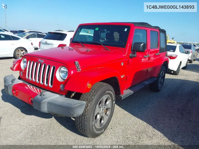 1C4BJWEG0GL143893 2016 Jeep Wrangler Unlimited Sahara