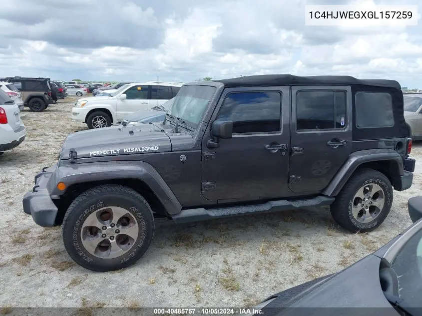 2016 Jeep Wrangler Unlimited Sahara VIN: 1C4HJWEGXGL157259 Lot: 40485757