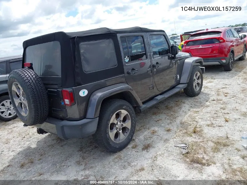 2016 Jeep Wrangler Unlimited Sahara VIN: 1C4HJWEGXGL157259 Lot: 40485757