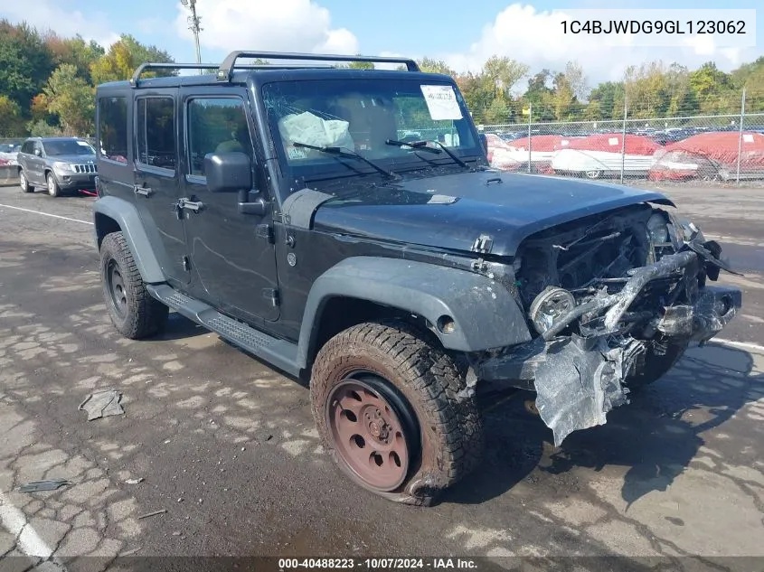 2016 Jeep Wrangler Unlimited Sport VIN: 1C4BJWDG9GL123062 Lot: 40488223