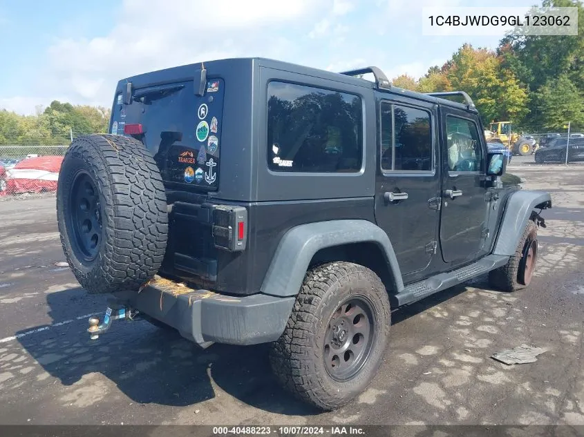 2016 Jeep Wrangler Unlimited Sport VIN: 1C4BJWDG9GL123062 Lot: 40488223