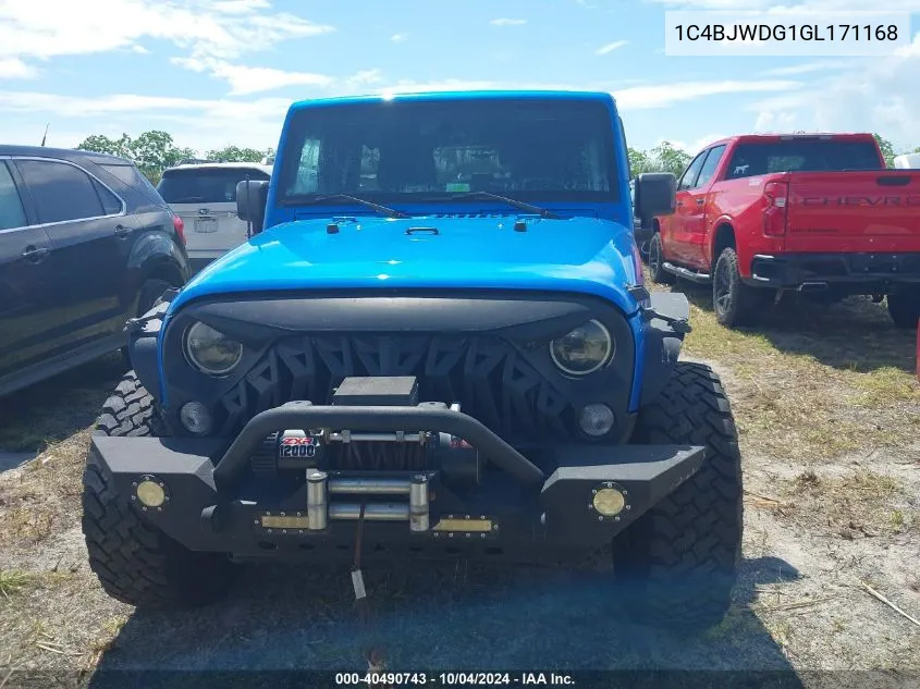 2016 Jeep Wrangler Unlimited Sport VIN: 1C4BJWDG1GL171168 Lot: 40490743