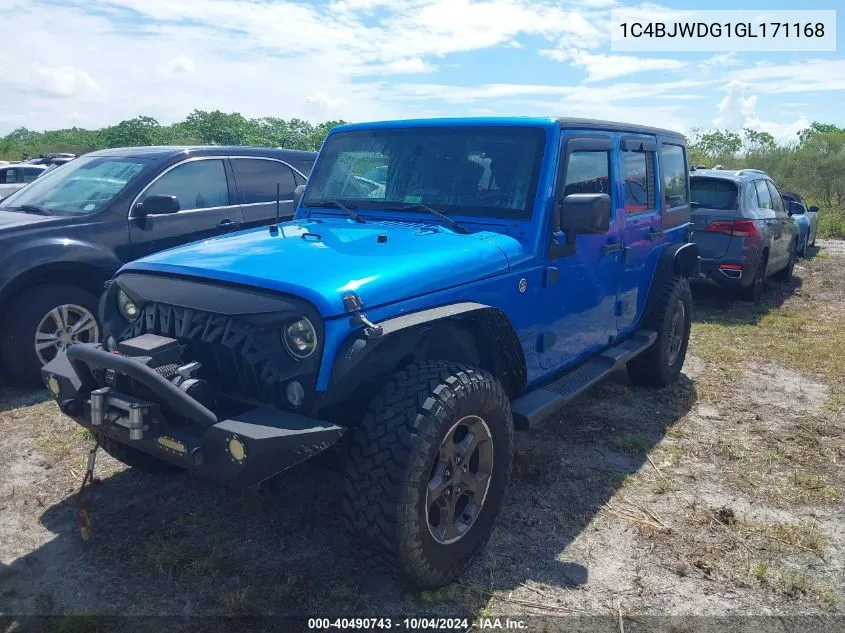 2016 Jeep Wrangler Unlimited Sport VIN: 1C4BJWDG1GL171168 Lot: 40490743