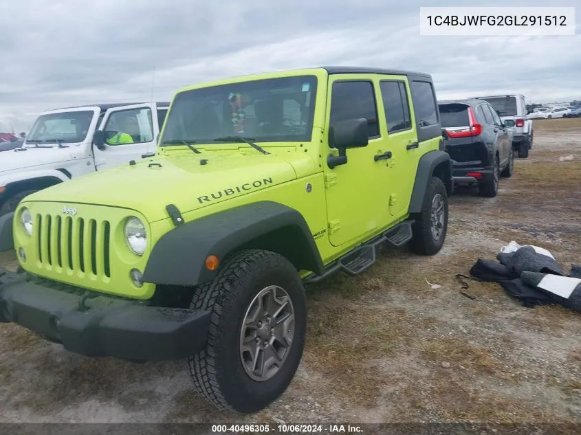 2016 Jeep Wrangler Unlimited Rubicon VIN: 1C4BJWFG2GL291512 Lot: 40496305