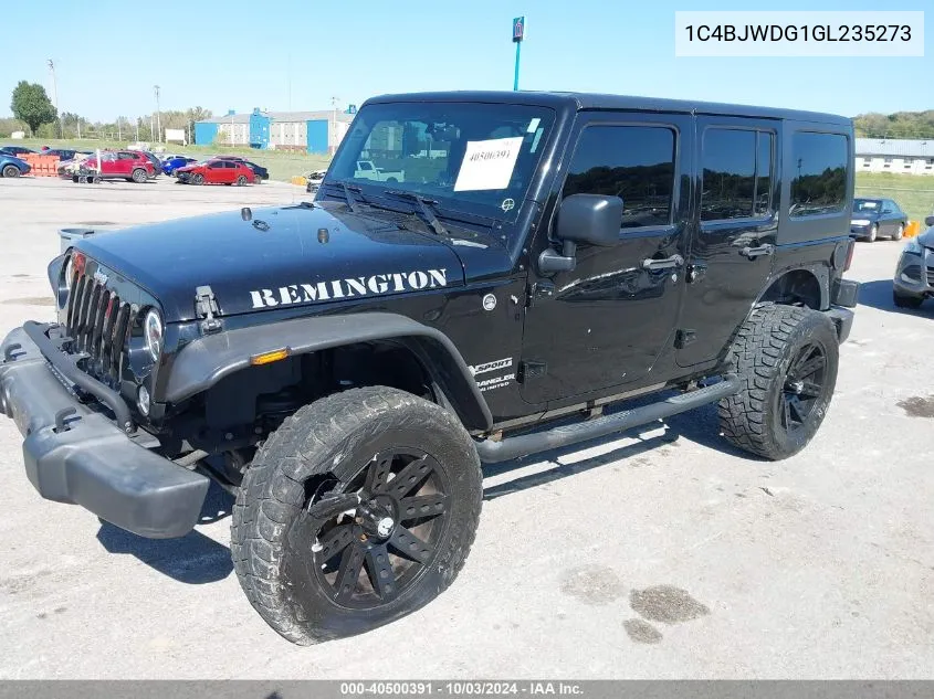 2016 Jeep Wrangler Unlimited Sport VIN: 1C4BJWDG1GL235273 Lot: 40500391