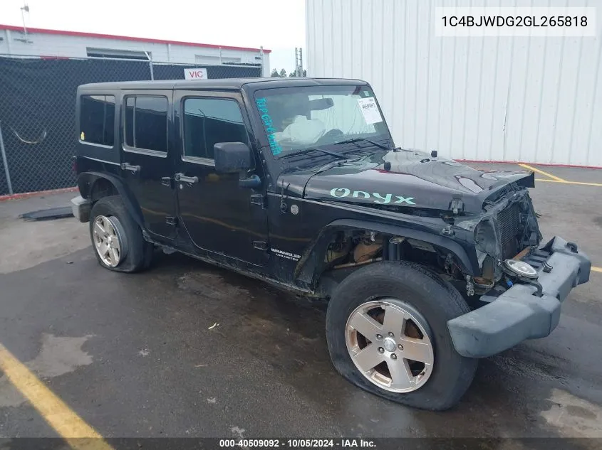 2016 Jeep Wrangler Unlimited Sport VIN: 1C4BJWDG2GL265818 Lot: 40509092