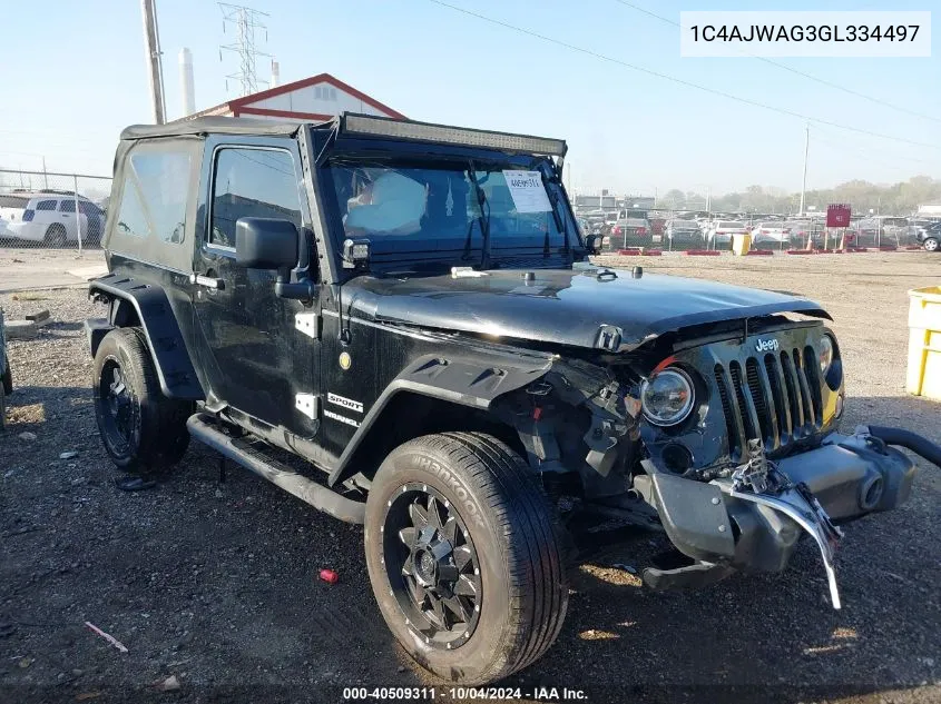 1C4AJWAG3GL334497 2016 Jeep Wrangler Sport