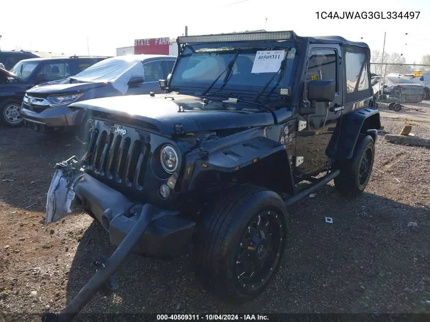 1C4AJWAG3GL334497 2016 Jeep Wrangler Sport