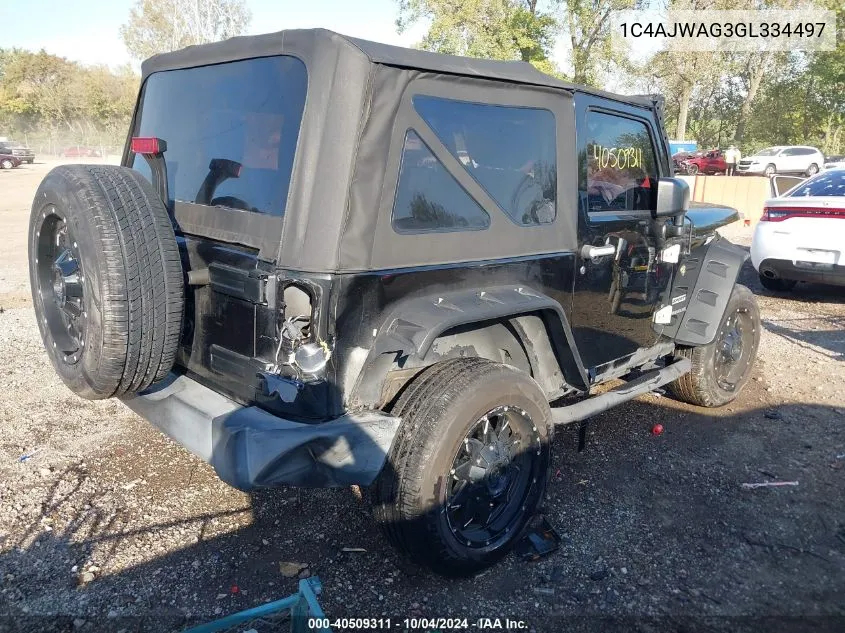 2016 Jeep Wrangler Sport VIN: 1C4AJWAG3GL334497 Lot: 40509311