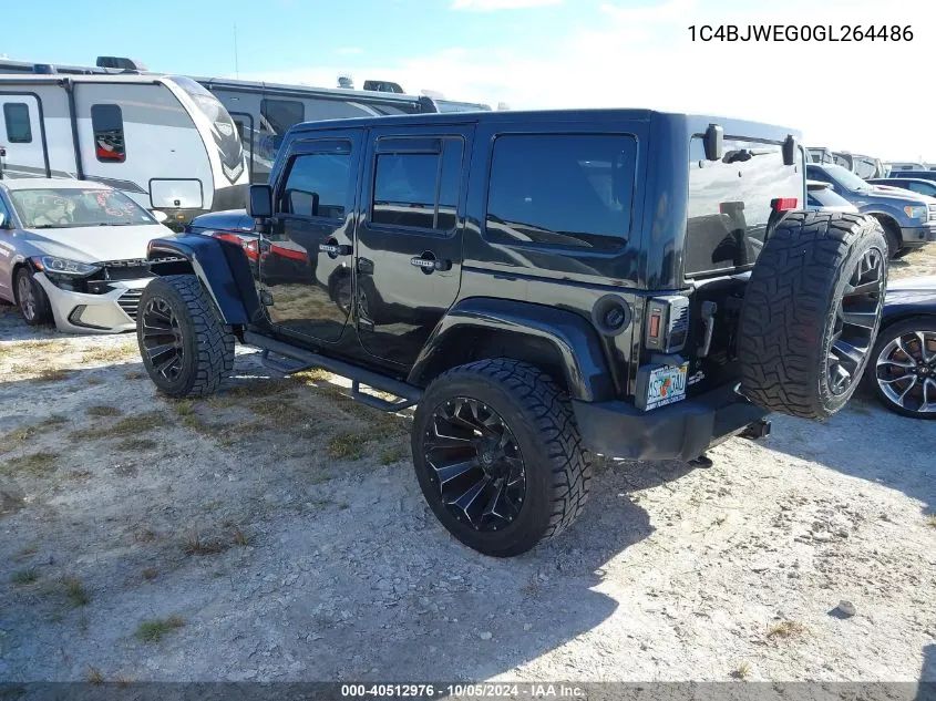 2016 Jeep Wrangler Unlimited Sahara VIN: 1C4BJWEG0GL264486 Lot: 40512976