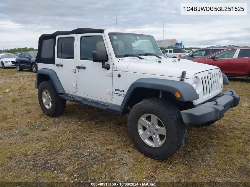 2016 Jeep Wrangler Unlimited Sport VIN: 1C4BJWDG5GL251525 Lot: 40513150