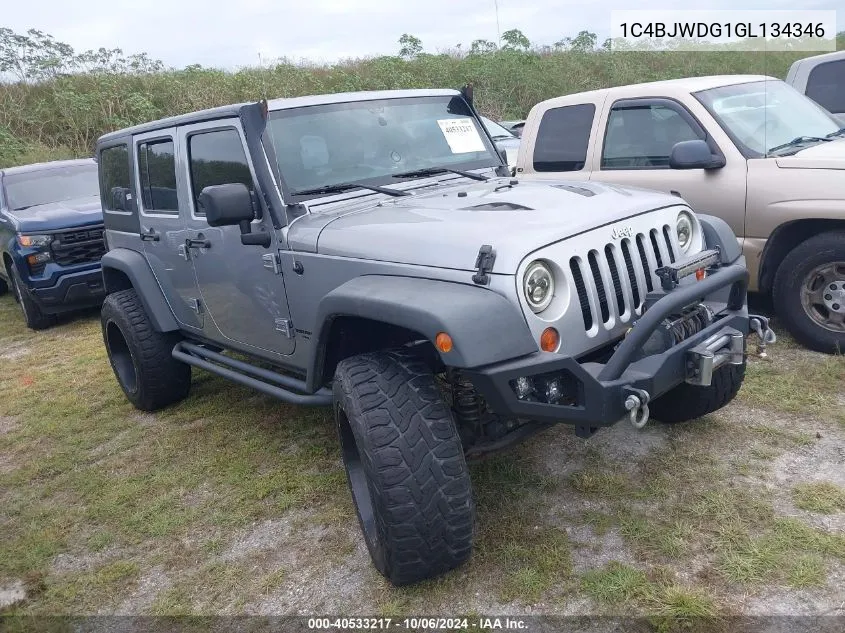 2016 Jeep Wrangler Unlimited Sport VIN: 1C4BJWDG1GL134346 Lot: 40533217