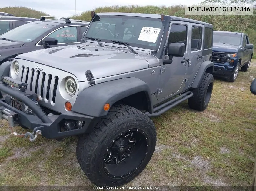 2016 Jeep Wrangler Unlimited Sport VIN: 1C4BJWDG1GL134346 Lot: 40533217