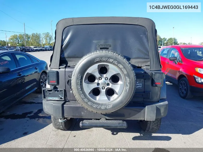 2016 Jeep Wrangler Unlimited Sahara VIN: 1C4BJWEG0GL169443 Lot: 40536980