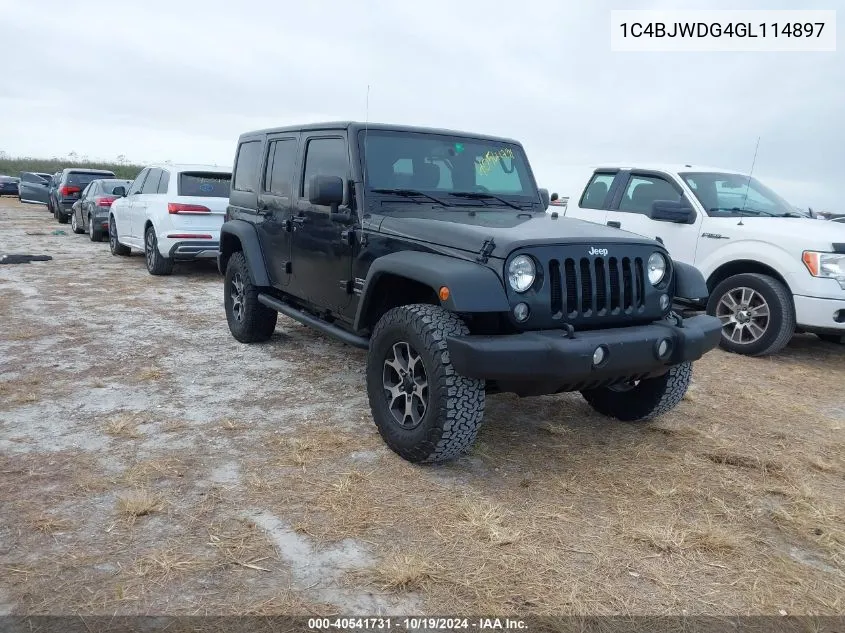 2016 Jeep Wrangler Unlimited Sport VIN: 1C4BJWDG4GL114897 Lot: 40541731