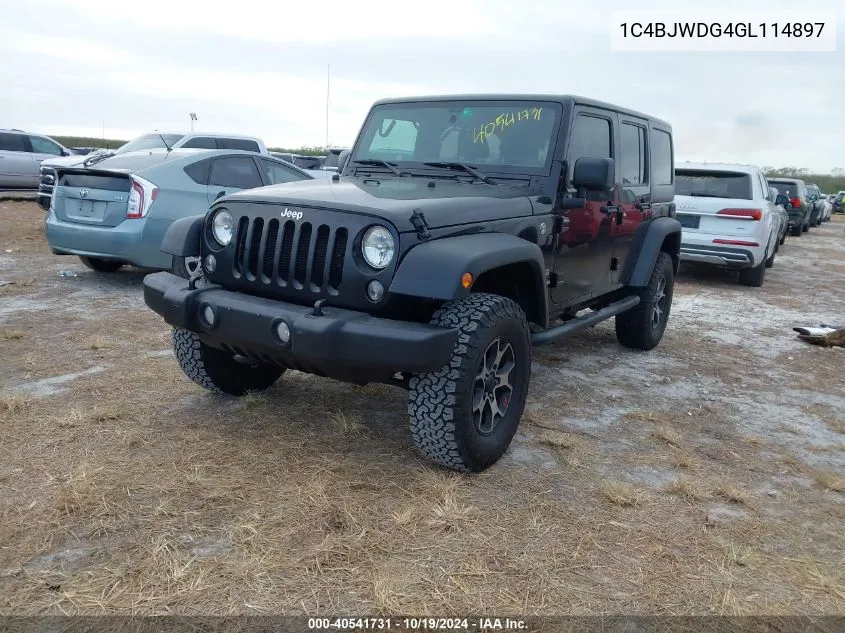 2016 Jeep Wrangler Unlimited Sport VIN: 1C4BJWDG4GL114897 Lot: 40541731