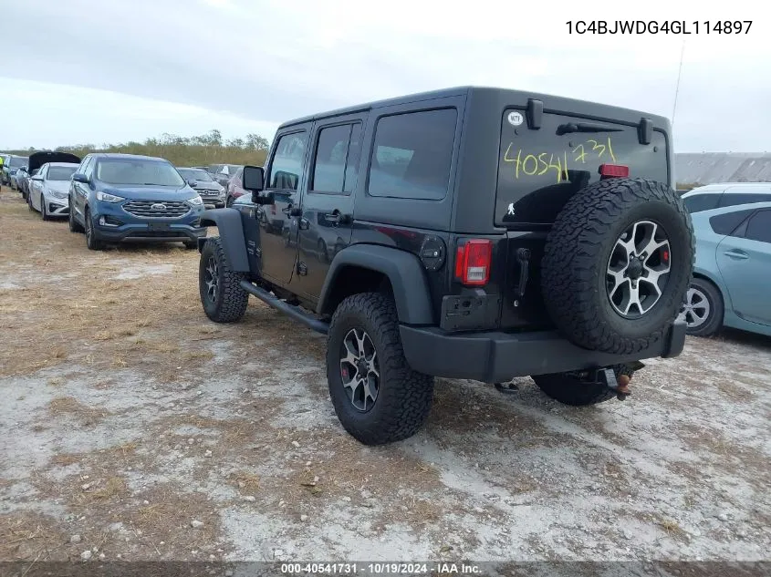 2016 Jeep Wrangler Unlimited Sport VIN: 1C4BJWDG4GL114897 Lot: 40541731