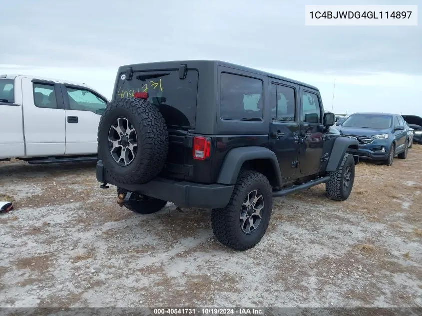 2016 Jeep Wrangler Unlimited Sport VIN: 1C4BJWDG4GL114897 Lot: 40541731