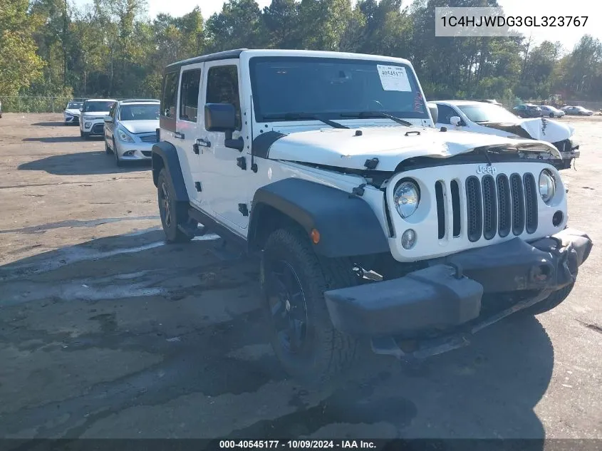 2016 Jeep Wrangler Unlimited Sport VIN: 1C4HJWDG3GL323767 Lot: 40545177