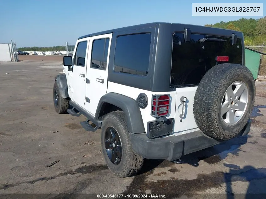 2016 Jeep Wrangler Unlimited Sport VIN: 1C4HJWDG3GL323767 Lot: 40545177