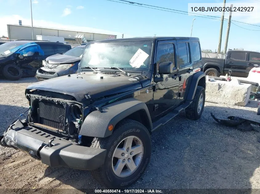 2016 Jeep Wrangler Unlimited Sport VIN: 1C4BJWDG2GL242927 Lot: 40550474