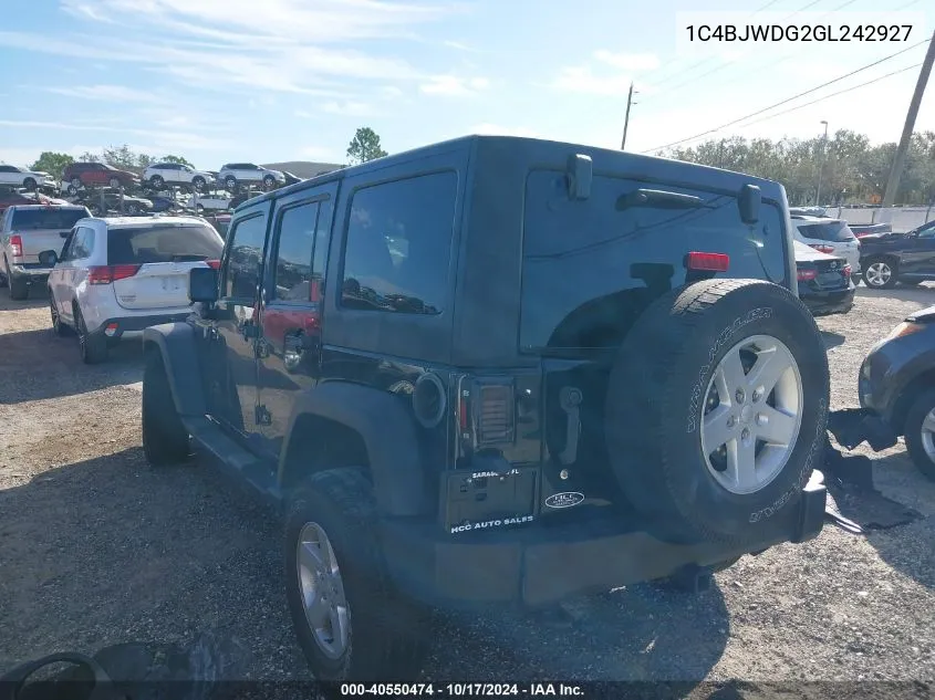 2016 Jeep Wrangler Unlimited Sport VIN: 1C4BJWDG2GL242927 Lot: 40550474