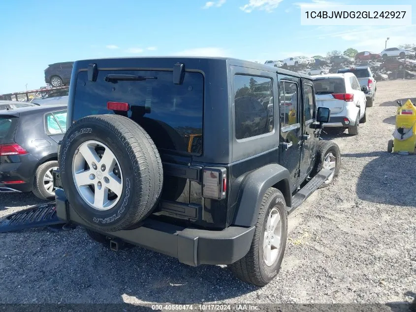 2016 Jeep Wrangler Unlimited Sport VIN: 1C4BJWDG2GL242927 Lot: 40550474