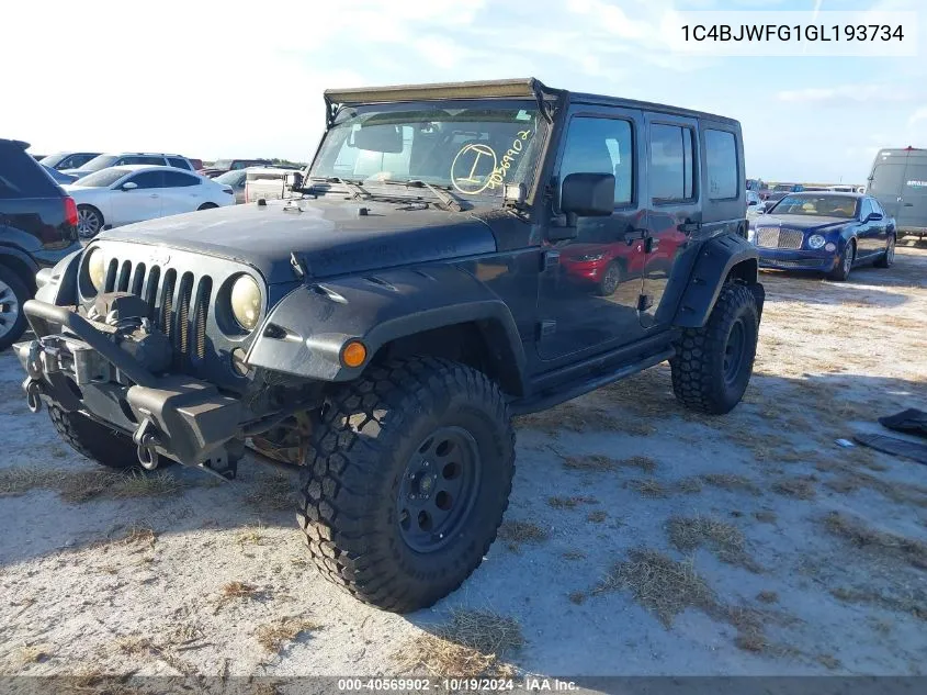 2016 Jeep Wrangler Unlimited Rubicon VIN: 1C4BJWFG1GL193734 Lot: 40569902