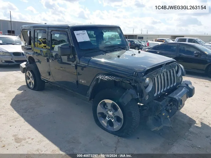 2016 Jeep Wrangler Unlimited Sahara VIN: 1C4BJWEG3GL263154 Lot: 40573297