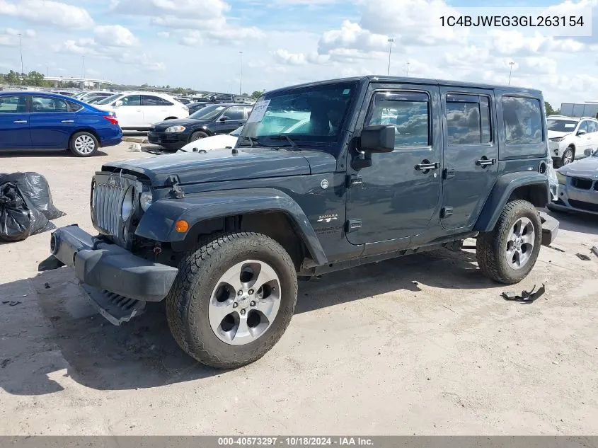 2016 Jeep Wrangler Unlimited Sahara VIN: 1C4BJWEG3GL263154 Lot: 40573297