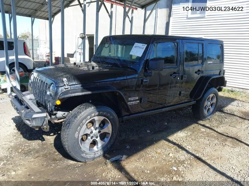 2016 Jeep Wrangler Unlimited Sport VIN: 1C4HJWDG3GL234622 Lot: 40576114