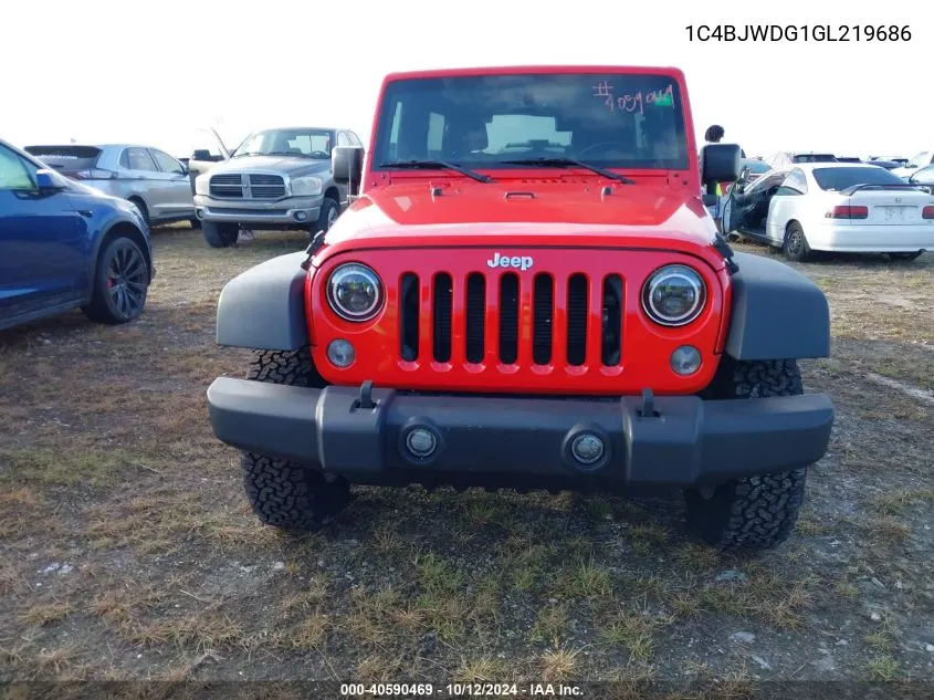 2016 Jeep Wrangler Unlimited Sport VIN: 1C4BJWDG1GL219686 Lot: 40590469