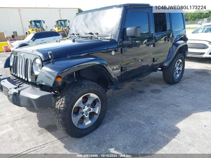 2016 Jeep Wrangler Unlimited Sahara VIN: 1C4BJWEG8GL173224 Lot: 40610886