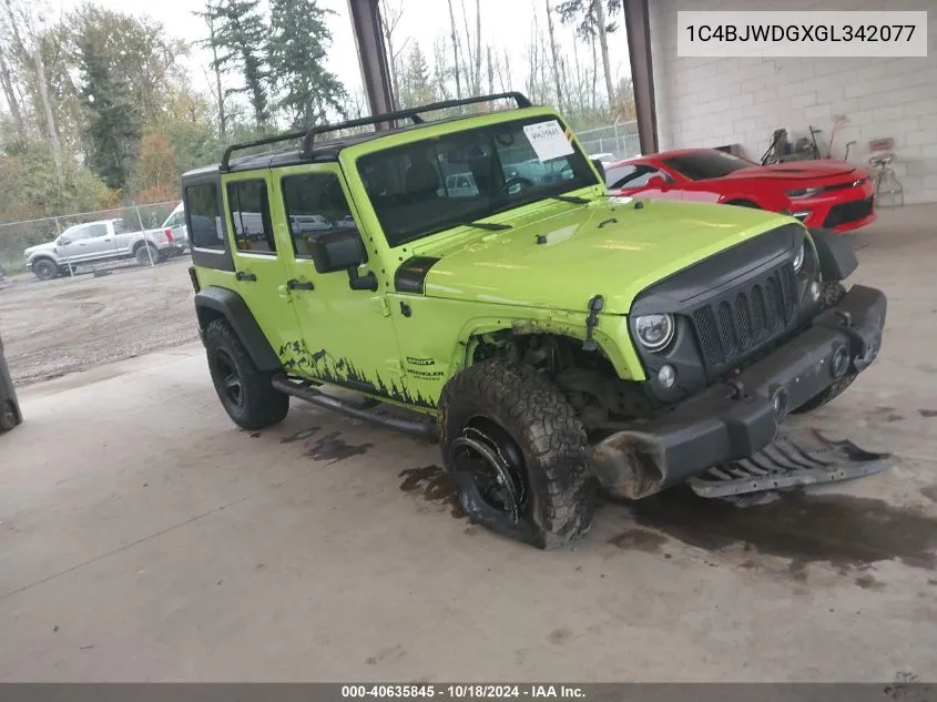 2016 Jeep Wrangler Unlimited Sport VIN: 1C4BJWDGXGL342077 Lot: 40635845