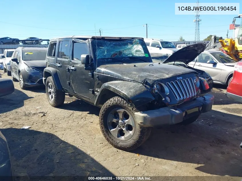 2016 Jeep Wrangler Unlimited Sahara VIN: 1C4BJWEG0GL190454 Lot: 40646035