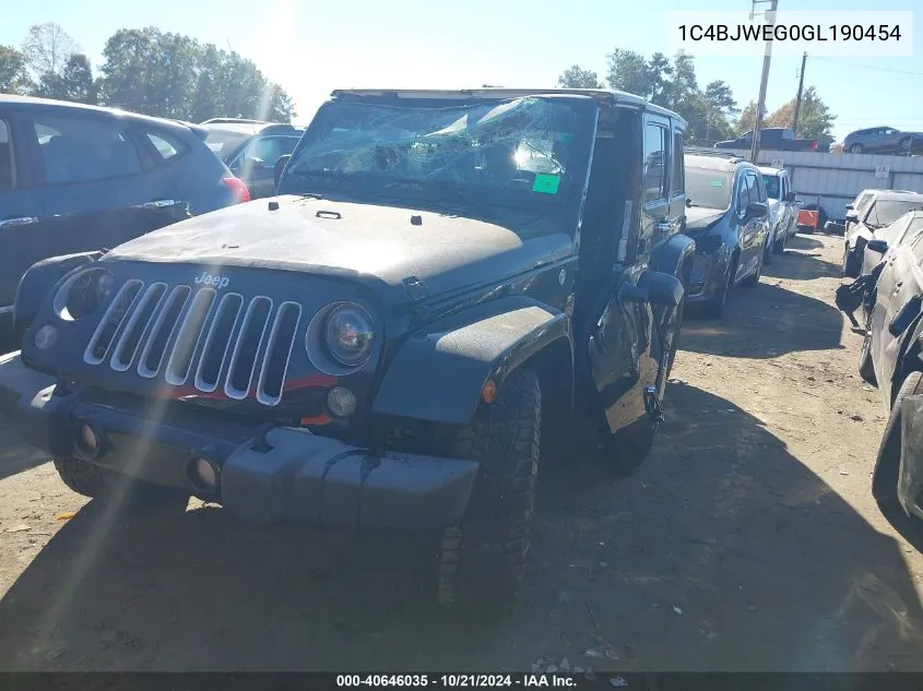 2016 Jeep Wrangler Unlimited Sahara VIN: 1C4BJWEG0GL190454 Lot: 40646035