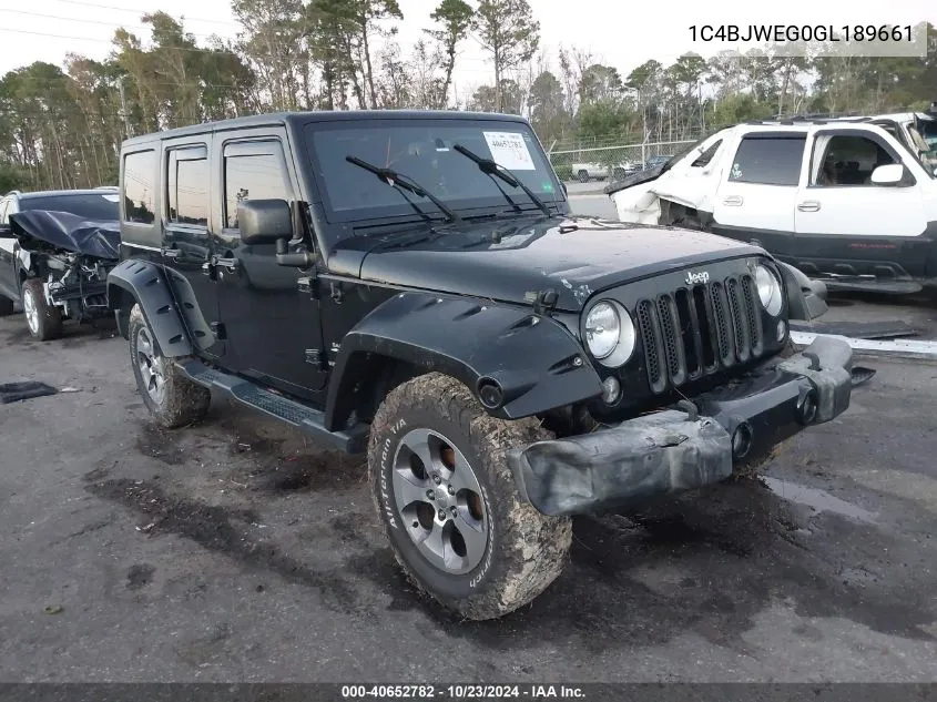 2016 Jeep Wrangler Unlimited Sahara VIN: 1C4BJWEG0GL189661 Lot: 40652782