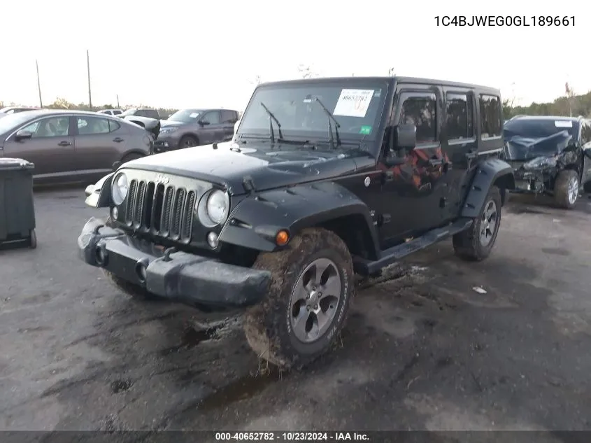 2016 Jeep Wrangler Unlimited Sahara VIN: 1C4BJWEG0GL189661 Lot: 40652782