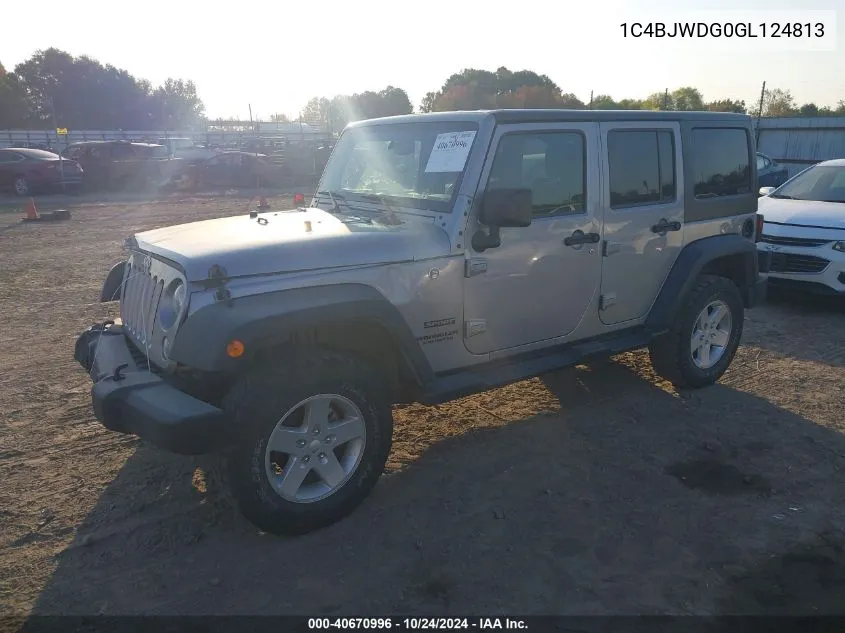 2016 Jeep Wrangler Unlimited Sport VIN: 1C4BJWDG0GL124813 Lot: 40670996