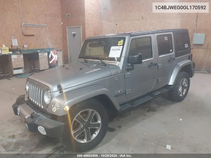 2016 Jeep Wrangler Unlimited Sahara VIN: 1C4BJWEG0GL170592 Lot: 40682908