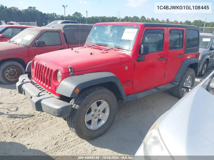 2016 Jeep Wrangler Unlimited Sport Rhd VIN: 1C4BJWKG1GL108445 Lot: 40686149