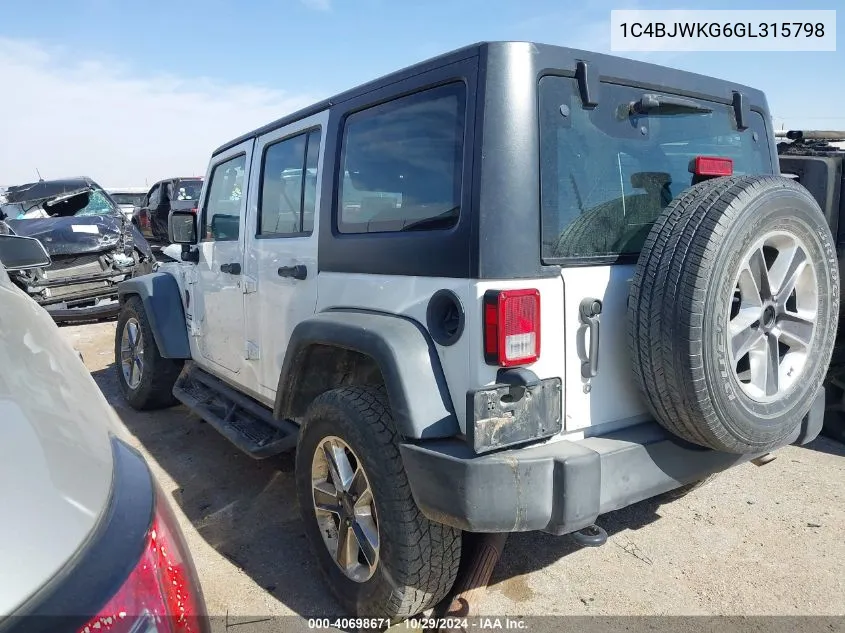 2016 Jeep Wrangler Unlimited Sport Rhd VIN: 1C4BJWKG6GL315798 Lot: 40698671