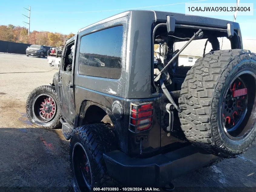 2016 Jeep Wrangler Sport VIN: 1C4AJWAG9GL334004 Lot: 40703893